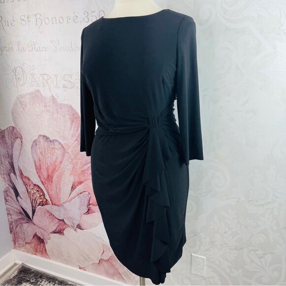 Chap elegant black dress with side accent Size XL - Picture 6 of 8